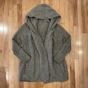 Women’s Vince Flecked Tweed Wool Open Front Hooded Sweater Grey XS - Picture 1 of 6