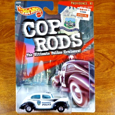 Hot Wheels Cop Rods Fat Fendered '40 Branco Preto Real Riders Providence 1999 - Imagem 1 de 3