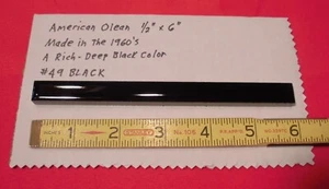 Gloss Dark Black Ceramic Liner-Sizzle Tile 1/2" X 6" American Olean, made 1960's - Picture 1 of 19