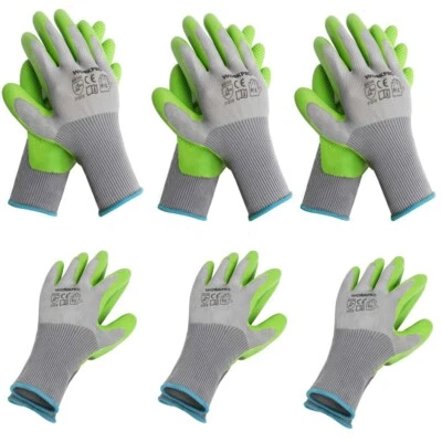 WORKPRO 6 Pairs Garden Gloves Work Glove with Eco Latex Palm Coated L Breathable - Image 1 of 4
