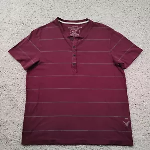 American Eagle Outfitters Shirt Mens Extra Large Red Henley Outdoor Hiking A2 - Picture 1 of 9