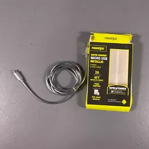 PowerXcel Durable 4 Ft. Rapid Charge Micro USB Metallic Charge & Sync Cable - Picture 1 of 24