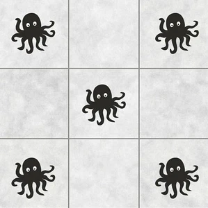 Octopus Tile Stickers Decals | Bathroom Toilet Kitchen Decorative Vinyl Adhesive - Picture 1 of 3