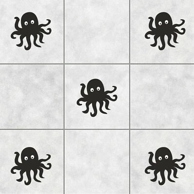 Octopus Tile Stickers Decals | Bathroom Toilet Kitchen Decorative Vinyl Adhesive - image 1 of 3