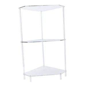 3 Tier Triangular Acrylic Corner Side Table Small Corner Side Table Bathroo New - Picture 1 of 24