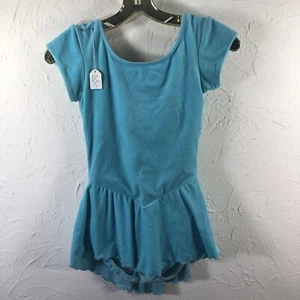 Del Arbour Ladies 0-2 Figure Ice Skating Dress Blue Short Sleeve EUC - Picture 1 of 14