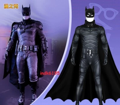 Batman 2022 Disfraz de Disfraz de Bruce Wayne Hombre Adulto con Casco Halloween Foto 1 de 4