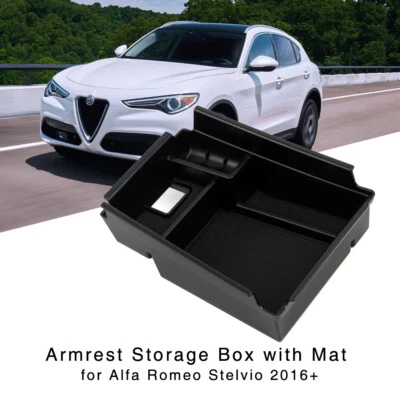 Caja de almacenamiento con reposabrazos para Alfa Romeo Stelvio 2016 17 18 consola central bandeja de guantes Foto 1 de 4