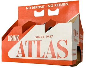 Vintage 1960s Atlas Cola Soda Carrier - Original NOS Detroit MI Michigan Box - Picture 1 of 1