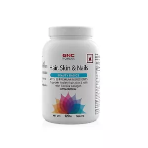 GNC Hair Skin and Nails Multivitamin For Women Improved Hair Growth 120 Tablets - Picture 1 of 3