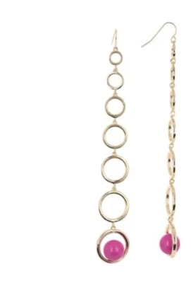 $38 Trina Turk círculo linear redondo contas de resina pendentes Y116 - Imagem 1 de 2