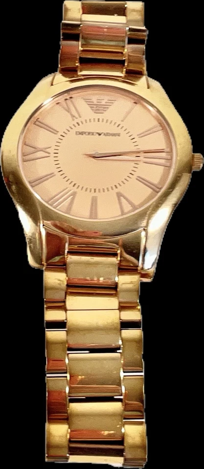Emporia Armani Men’s Quartz AR-2061 Rose Gold Watch New Battery Authentic Gift - Image 1 of 4