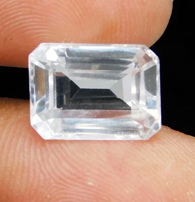 Enormes gemas sueltas certificadas de zafiro blanco natural corte esmeralda de 8,70 quilates Sri Lanka Foto 1 de 4