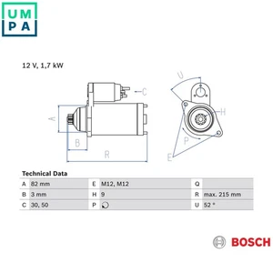 STARTER 0 986 024 250 FOR VW AUDI A4/S4 A6/S6 BGW/BHW 2.0L AVF/AWX 1.9L 4cyl A6 - Picture 1 of 9