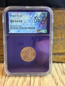 1947 D 1C MS 64 RD Purple Core - Picture 1 of 2