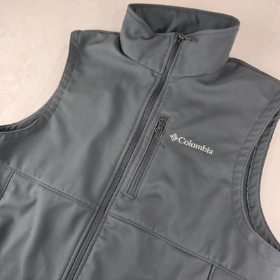Columbia Men's Gray Softshell Vest Size M Full Zip Pockets Outdoor - Image 1 of 4