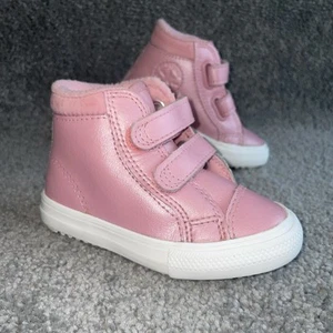 Mädchen rosa Converse Turnschuhe Größe 6 UK / EUR 22 kaum getragen - Top Zustand Hi - Bild 1 von 20