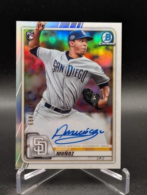 2020 Bowman Chrome Andres Munoz Refractor Rookie On Card Auto /499 - Image 1 of 2