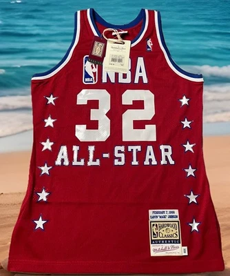 CAMISETA MITCHELL & NESS AUTÉNTICA MAGIC JOHNSON M $300 VENTA AL POR MENOR ALL-STAR GAME Foto 1 de 4