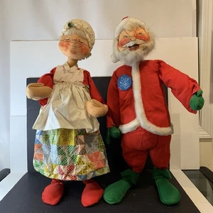 Vintage Annalee 29" SANTA 30" MRS. CLAUS Mobilitee Dolls - Picture 1 of 20