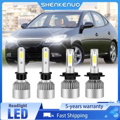 Para Hyundai Elantra 2001-2006 4x Combo H1+H7 Kit de faros LED Bombillas de haz alto/bajo Foto 1 de 4