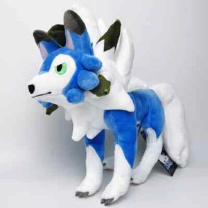 Blue Lycanroc Dusk Form 12" Plush Toy Cartoon Scarlet Violet Wolf Stuffed Animal - Picture 1 of 6