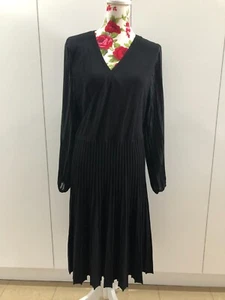 BRAND NEW - ESTHER BLACK LONG SLEEVED DROP WAIST A-LINE PLEATED DRESS SIZE XL - Picture 1 of 8