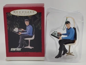 Hallmark Star Trek Mr. Spock Ornament Keepsake Seated Console Figure w/ Box VTG - Picture 1 of 9