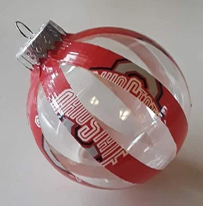 Ohio State Buckeyes NCAA Plástico Bola de Navidad Adorno Cinta Conducta Hecha a Mano - Imagen 1 de 3