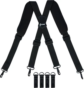 Tactical Duty Belt Suspenders with Metal Hook,Men Padded Police Harness - Picture 1 of 12