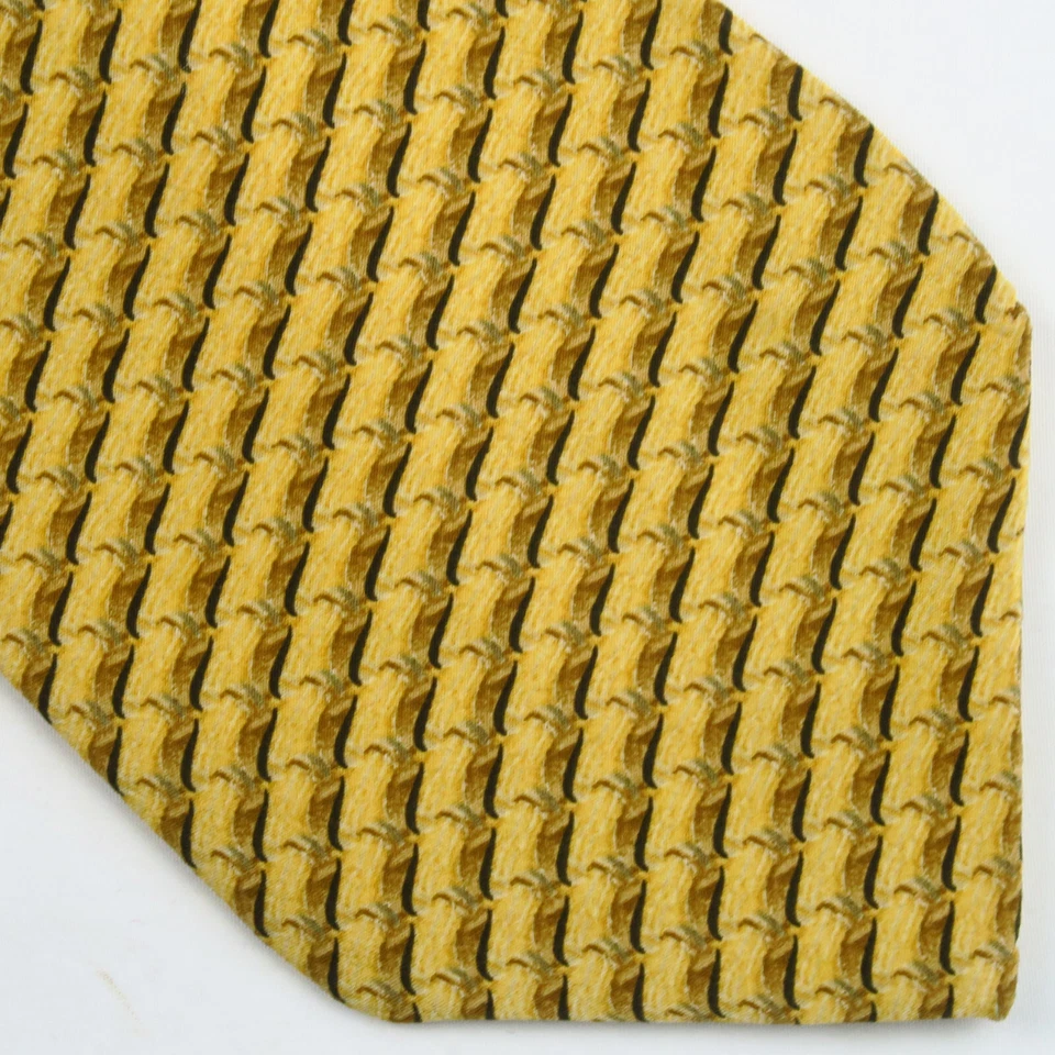 Vintage Claiborne Gold Geometric Diagonal Stripe Mens Neck Tie 57x3.75 Classic - Image 1 of 4