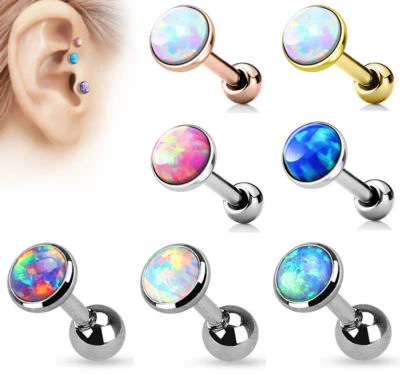 7pcs Opal Stud Tragus Rings 16g Wholesale Body Jewelry Cartilage Barbells - Image 1 of 2