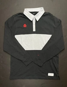 Nike Ohio State Buckeyes Men’s M Long Sleeve Polo Shirt Rugby Jersey DO4715-045 - Picture 1 of 9