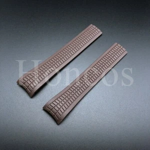 21 MM Rubber Watch Band Replacement Strap Fits for Patek Philippe Aquanaut Brown - Picture 1 of 5