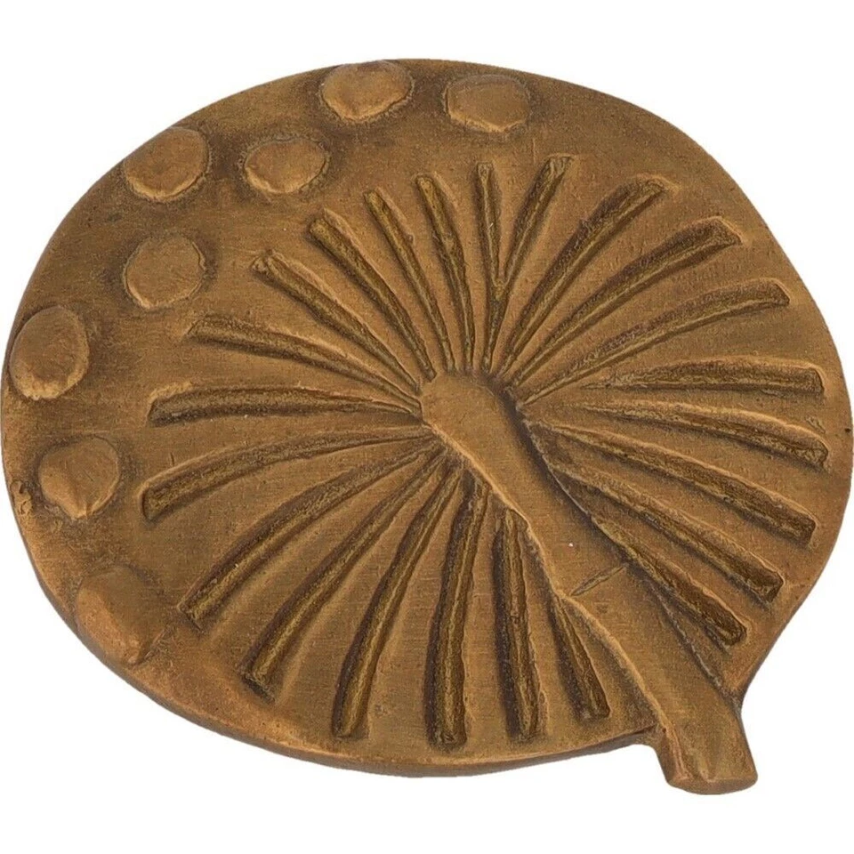 Brass Shrooms Magic Mushrooms Hippie Fungi Pe Psychedelic 70s Vtg Belt Buckle - Imagem 1 de 4