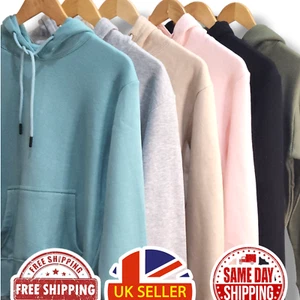 Plain Hooded Sweatshirt Women's Soft Heavyweight Hoodie Top Quality Bargain UK - Picture 1 of 15