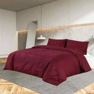Set Copripiumino Bordeaux 240x220 cm in Microfibra Leggera - Foto 1 di 8