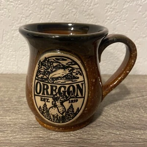 Pottery Oregon EST. 1859 Coffee Tea Mug Cup / MINT Condition Brown EUC 16 OZ - Picture 1 of 6