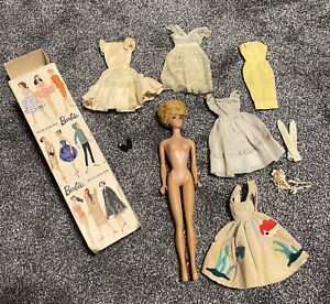 Vintage Barbie 1958 Mattel Midge Doll Blonde Bubble Cut Hair Blonde Dresses