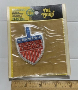 NIP Vintage Uncover America Shovel Head Souvenir Iron-on Embroidered Patch Badge - Picture 1 of 3