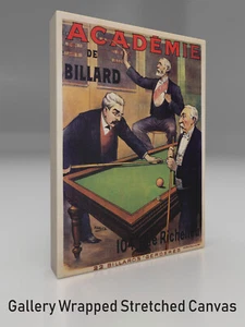 Póster estirado envuelto en galería vintage Academie de Billard de A. Gallice - Imagen 1 de 2