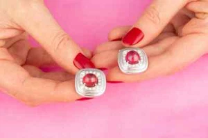 Beautiful Raspberry Pink Cabochon Shape Ruby With Clear White CZ Halo Cufflinks - Picture 1 of 8