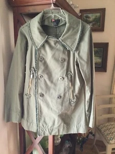 NUEVA Chaqueta de Fatiga de Doble Pecho para Mujer en Verde Ejército - S - Imagen 1 de 5