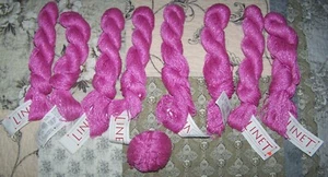 Berroco Linet Yarn 8+ Skeins 1.75 oz/50gm each Color 3122 Raspberry Linen Blend - Picture 1 of 7
