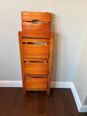 Step Stool, 4-Step folding, portable, made of the solid wood, four colors - Image 1 of 4
