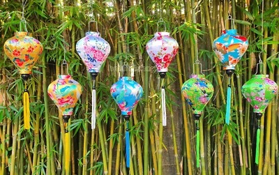 Juego 8 Faroles de Seda Hoi An 22cm para Decoración Boda Fiesta Exterior Jardín Decoración Foto 1 de 4