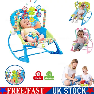 2in1 Baby Infant To Toddler Bouncer Rocker Swing Chair Soothing Music Vibration • 29.90£