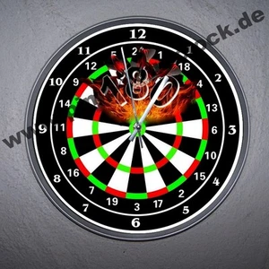 Neue Wanduhr " Dart - Dartpfeile - Dartscheibe - Dartbord 180 " Top Größe - Bild 1 von 3