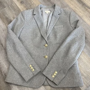 Chaqueta Blazer J.Crew Gris Mercantil Escolar Mezcla Lana Botones Dorados 4 LEER - Imagen 1 de 18