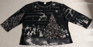 Jess & Jane Mujer Talla 3X Multicolor 100% Algodón Pullover Navidad Suéter 25 - Imagen 1 de 6